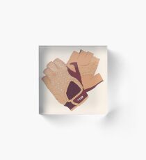 Vintage Cycling Gloves Acrylic Block