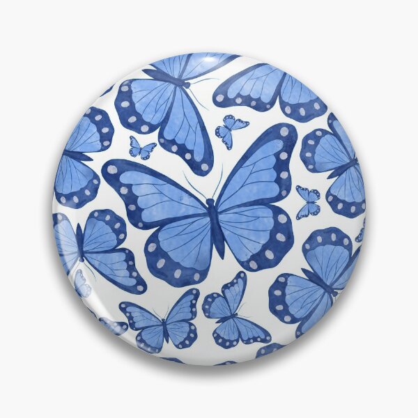 Item preview, Monarch Butterfly Chinoiserie Pattern - Blue Watercolor Chinese Asian designed and sold by Millusti.