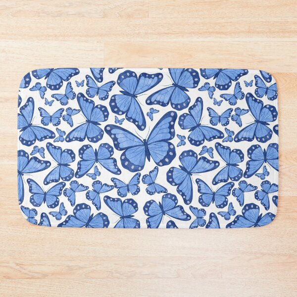Item preview, Monarch Butterfly Chinoiserie Pattern - Blue Watercolor Chinese Asian designed and sold by Millusti.