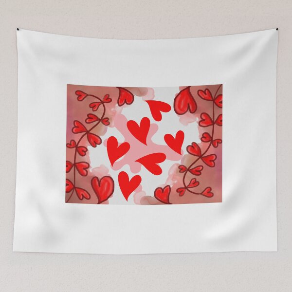 Aperçu de l'œuvre Motif Boho Chic Grand Coeur Rouge créée et vendue par Digitalme Designs.
