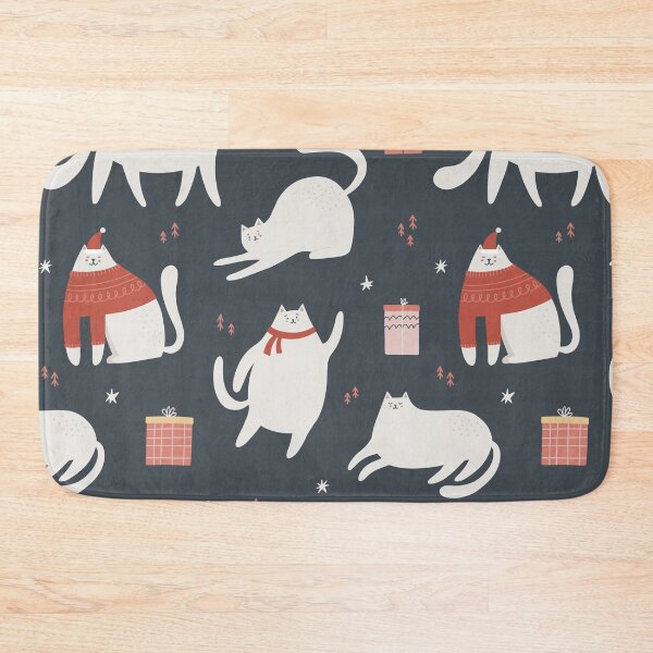 Item preview, Funny Abstract Christmas Cats Pattern designed and sold by nouveaudecor.