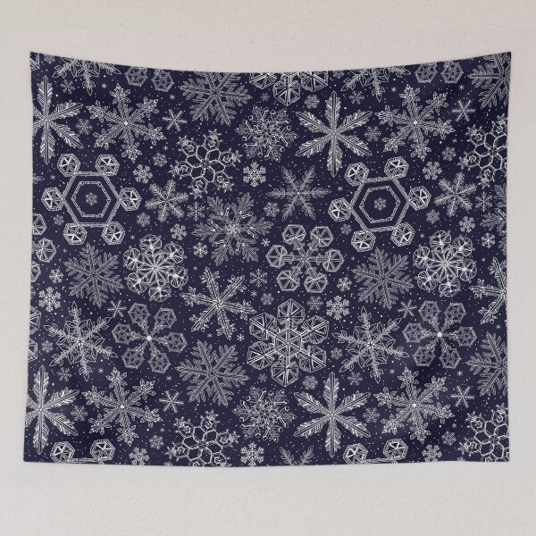 Item preview, White snowflakes on dark blue designed and sold by Katerina Mitkova Kirilova.