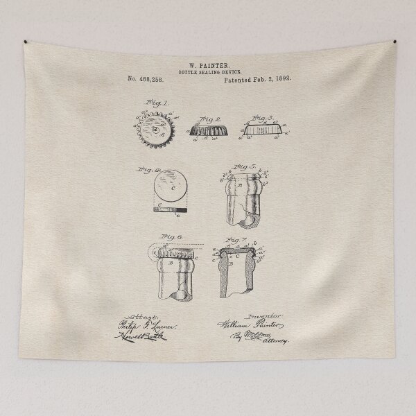 Item preview, PATENT DRAWING / 1892 - Bottle Sealing Device designed and sold by danielcoulmann.