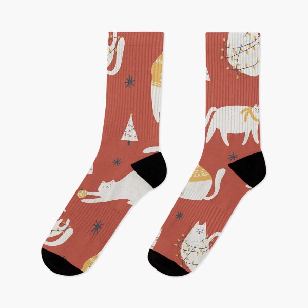 Item preview,  Funny Abstract Modern Christmas Cats Pattern designed and sold by nouveaudecor.