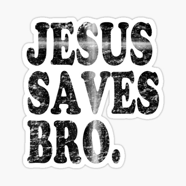 Jesus Saves Bro Vintage Hidden Christian Cross Sticker
