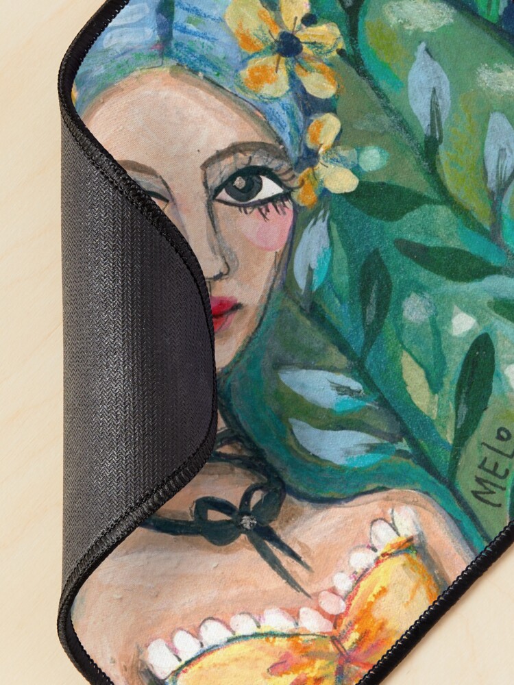 Alternate view of Frida Kahlo, Yellow Dress, Plants by Meloearth Mouse Pad