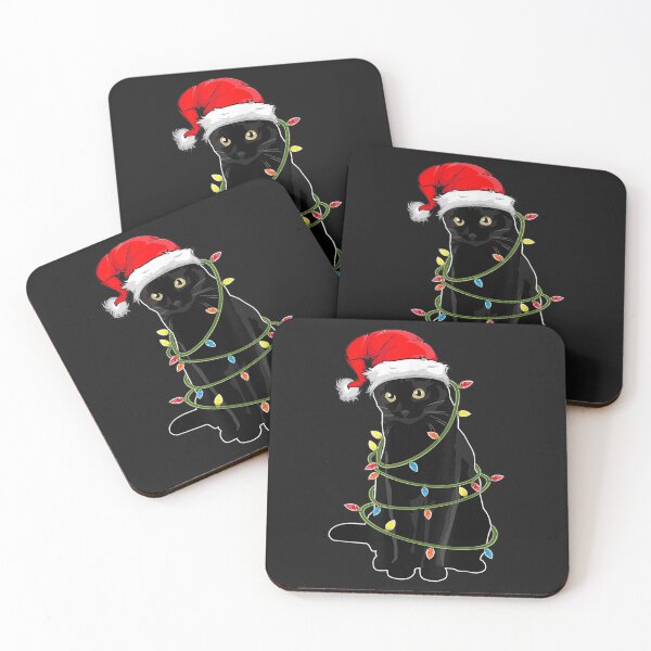 Item preview, Christmas Cat Shirt For Men Black Cat Christmas Pajama Women T-Shirt designed and sold by Bobby-Bancel.