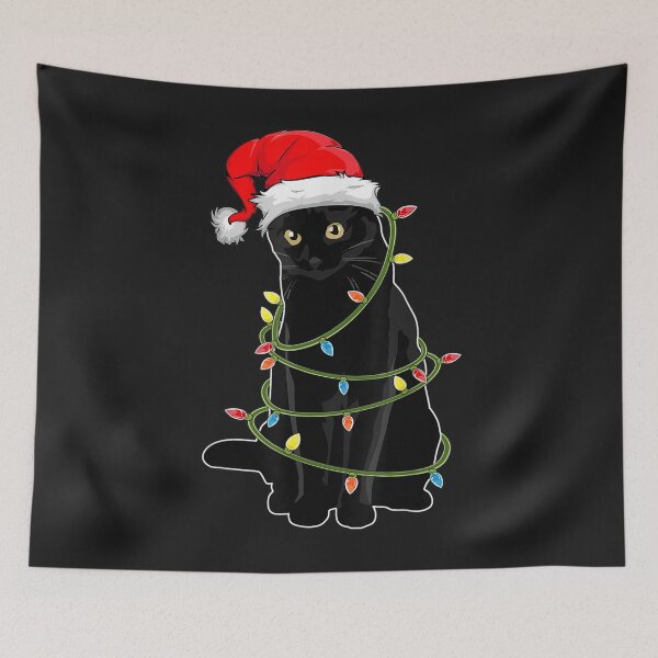 Item preview, Christmas Cat Shirt For Men Black Cat Christmas Pajama Women T-Shirt designed and sold by Bobby-Bancel.