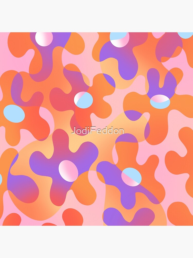 Splash Floral Pink Orange by JodiFeddon