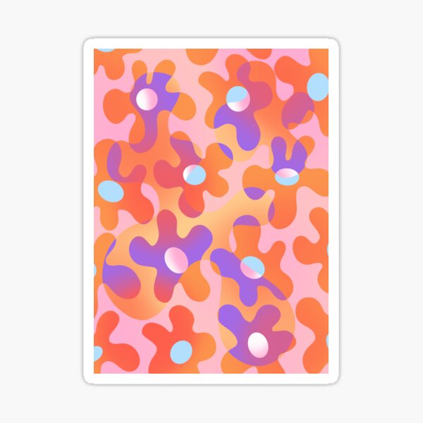 Splash Floral Pink Orange Sticker