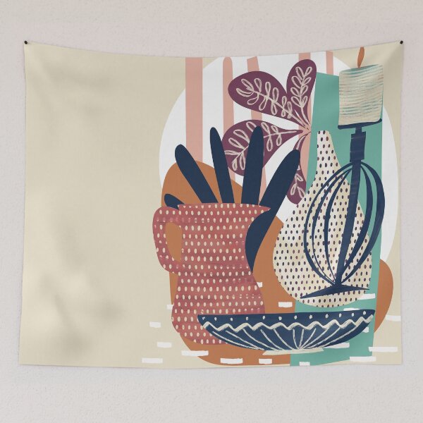 Item preview, Hamptons style, abstract pots and jugs. designed and sold by LaBellCreative.
