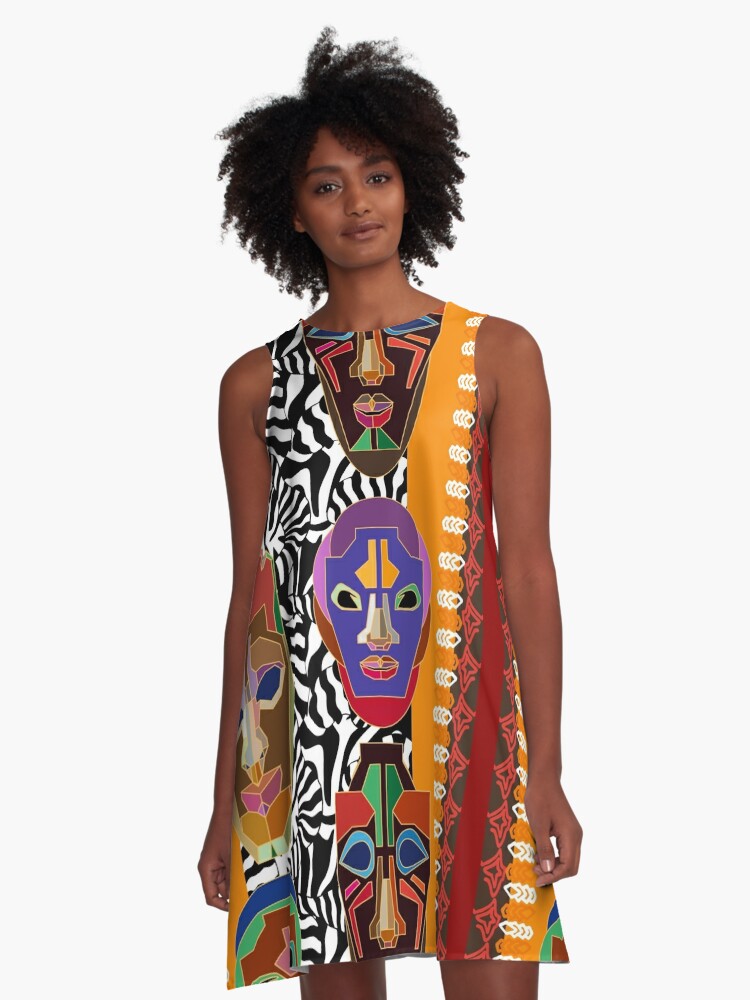 Undiscovered Africa. Ethnic print with stylized African tribal