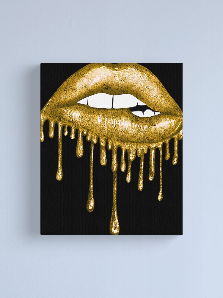 Hand Crafted, Wall Decor, Louis Vuitton Glitter Lips Painting