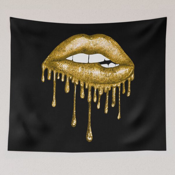 Item preview, Lips T-ShirtDrip Gold Lips designed and sold by BoonMuriel.