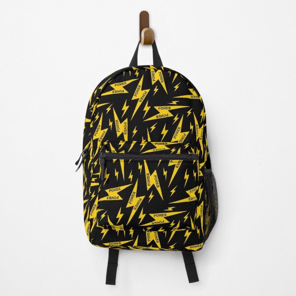 Item preview, Power yellow lightning bolts on black designed and sold by PegFollyDesigns.