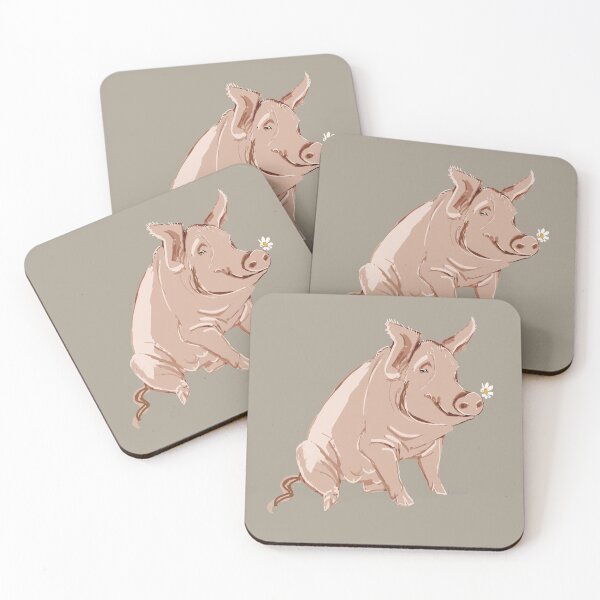 Item preview, Pig pattern in warm grey  designed and sold by EskTuulispaa.