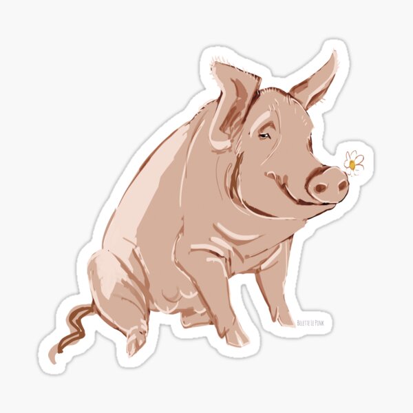 Pig pattern in warm grey Sticker