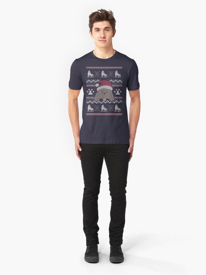 Alternate view of Makkachin Christmas Slim Fit T-Shirt