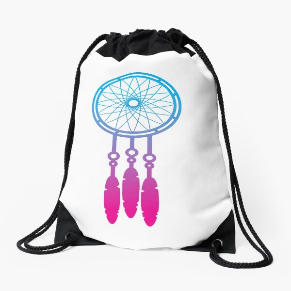 colourful dream catcher Drawstring Bag