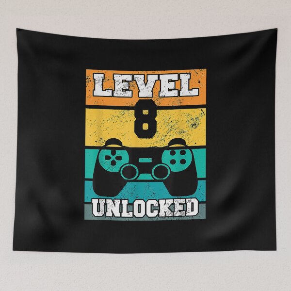 Item preview,  Level Unlocked Years Old Retro 80s 8th Birthday Gamer designed and sold by idabry.