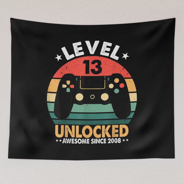 Item preview,  Level 13 Unlocked Awesome 2008 13th Birthday Gaming Vintage designed and sold by idabry.
