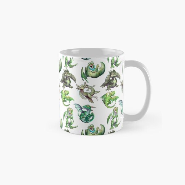 6 petit dragonnets verts Mug classique