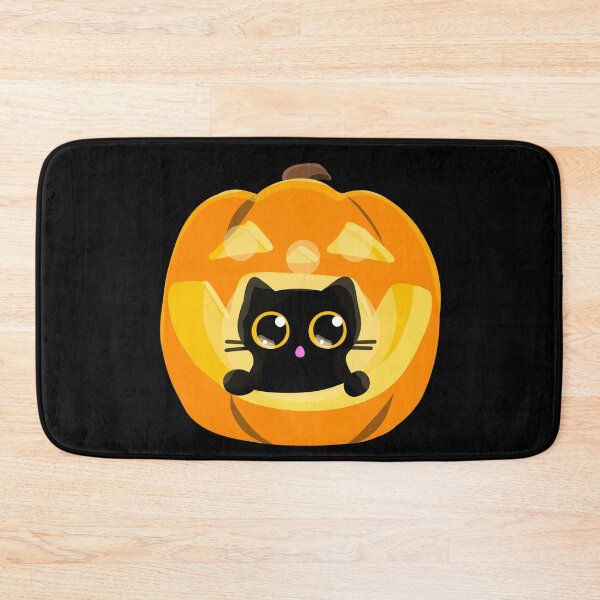 Item preview, Black Kitten In A Pumpkin designed and sold by KilkennyCat Art.