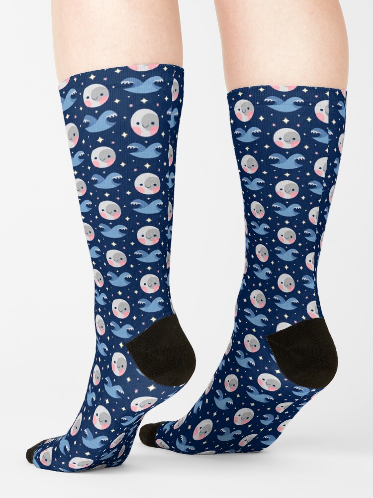 Thumbnail 4 of 5, Socks, Cute night sky designed and sold by petitspixels.