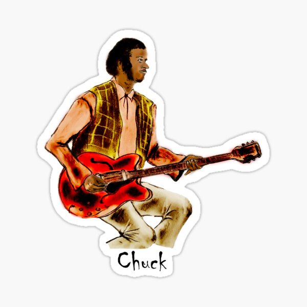 Chuck Berry vinyl decal sticker rock and roll classic johnny b goode guitar 