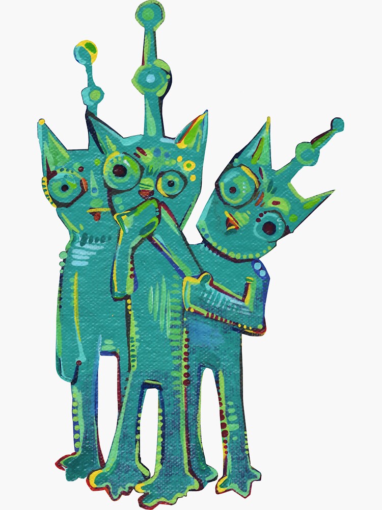 Thumbnail 3 of 3, Sticker, Sadworld Painting - 2014 designed and sold by Gwenn Seemel.