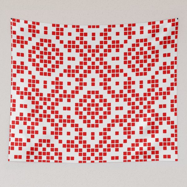 Item preview, Grid Paper White Geometric Pattern Vector Art Red Accent designed and sold by taiche.