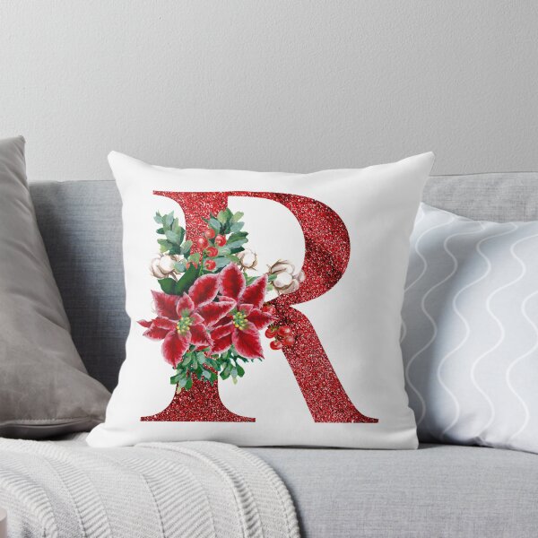 Item preview, Christmas Poinsettia Initial R designed and sold by UnicornFlamingo.