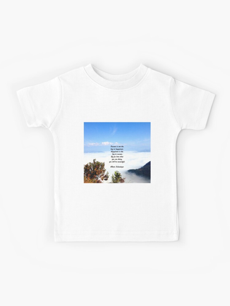 T Shirt Enfant Le Bonheur Est La Cle Du Succes Citation Inspirante Inspirante Avec Le Ciel Bleu Rempli De Nuages Flottants Par Bellajasper Redbubble