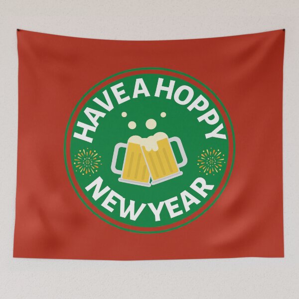 Item preview, Have a Hoppy New Year (Green) - Funny New Year Beer Puns - Gift for Beer Lovers who like alcohol jokes designed and sold by CaitU.
