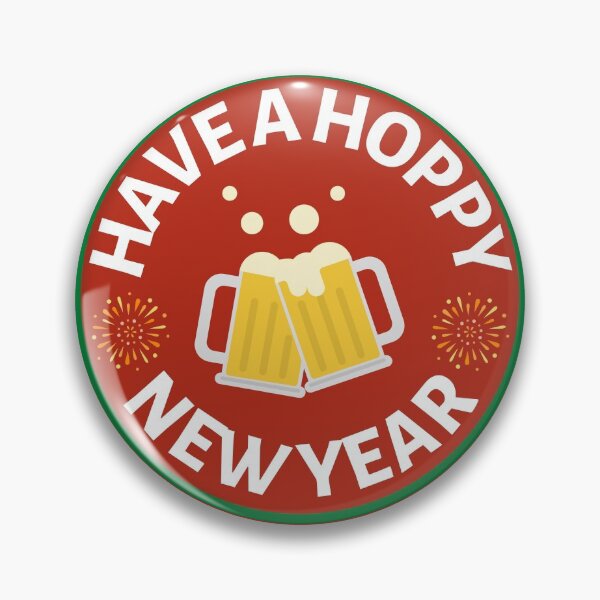 Item preview, Have a Hoppy New Year (Red) - Funny New Year Beer Puns - Gift for Beer Lovers who like alcohol jokes designed and sold by CaitU.