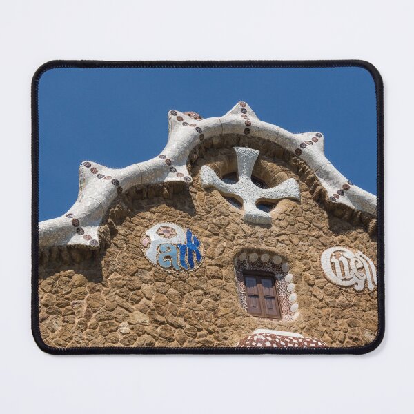 Item preview, Whimsical Antoni Gaudi - Entrance Sign on Porters Lodge in Park Guell Barcelona designed and sold by Georgia Mizuleva.