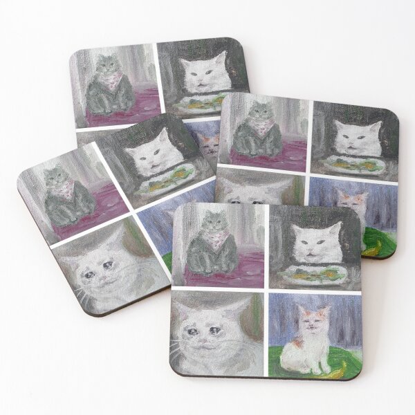 Item preview, meme cats, 4 pcs, oil painting designed and sold by AlinaGil.