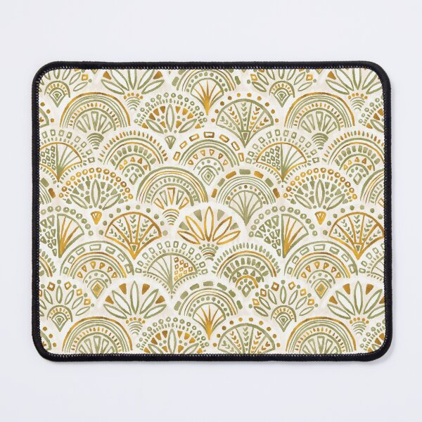 Item preview, Seashell Geometry Pattern in Sage and Gold designed and sold by DeKoro.