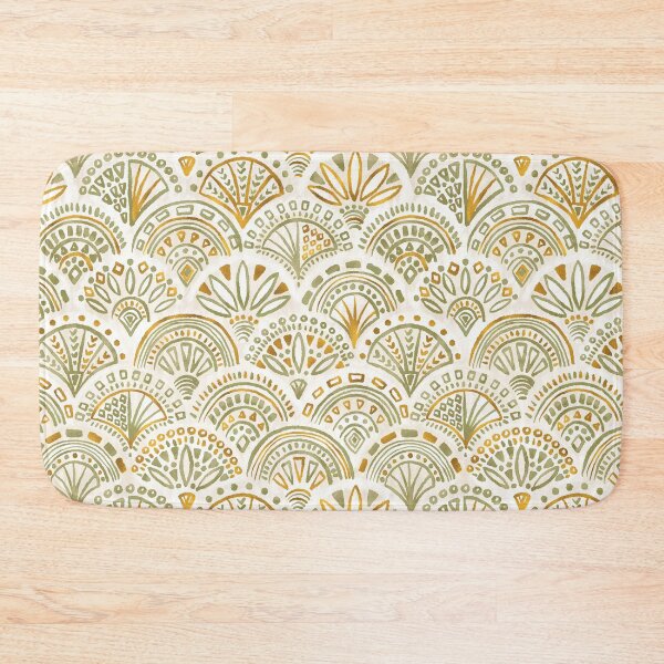 Item preview, Seashell Geometry Pattern in Sage and Gold designed and sold by DeKoro.
