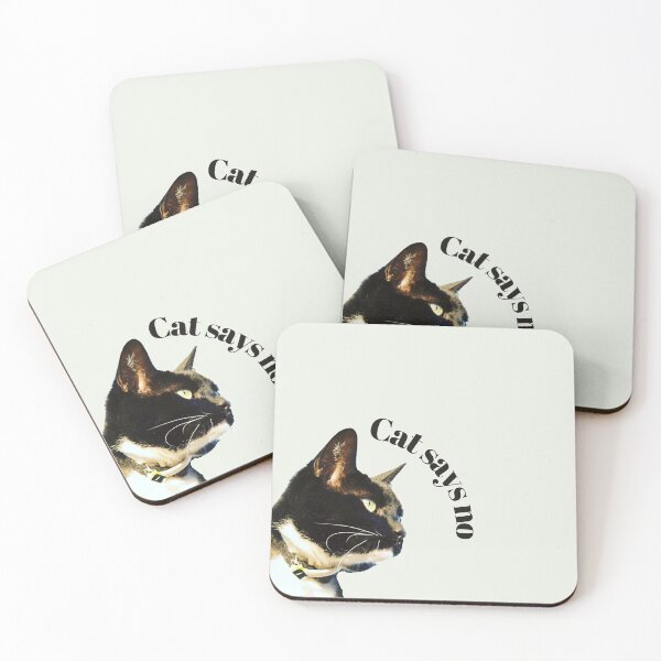 Item preview, Cat Says No Black White designed and sold by DonneeCreations.