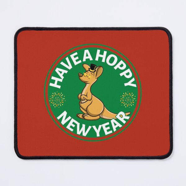 Item preview, Hoppy New Year (Green) - Aussie New Year - Funny Kangaroo New Year Pun designed and sold by CaitU.