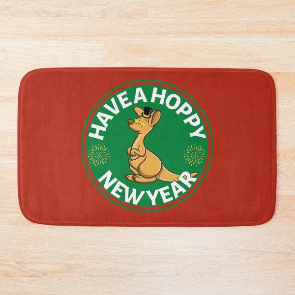 Item preview, Hoppy New Year (Green) - Aussie New Year - Funny Kangaroo New Year Pun designed and sold by CaitU.