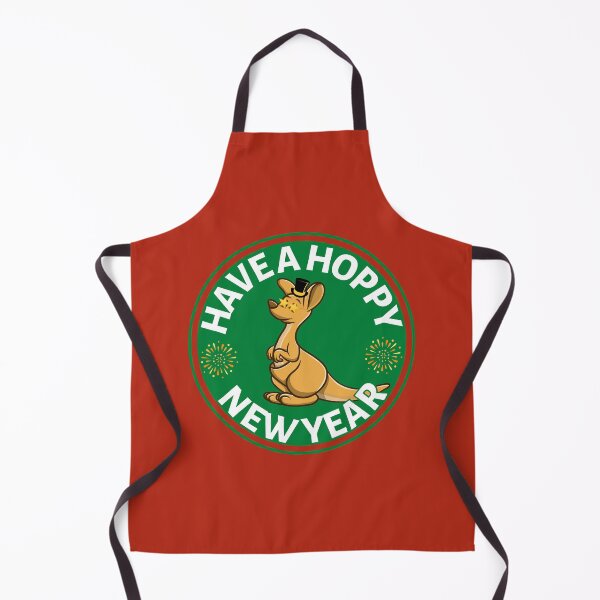 Item preview, Hoppy New Year (Green) - Aussie New Year - Funny Kangaroo New Year Pun designed and sold by CaitU.