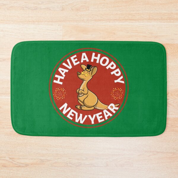 Item preview, Hoppy New Year (Red) - Aussie New Year - Funny Kangaroo New Year Pun designed and sold by CaitU.