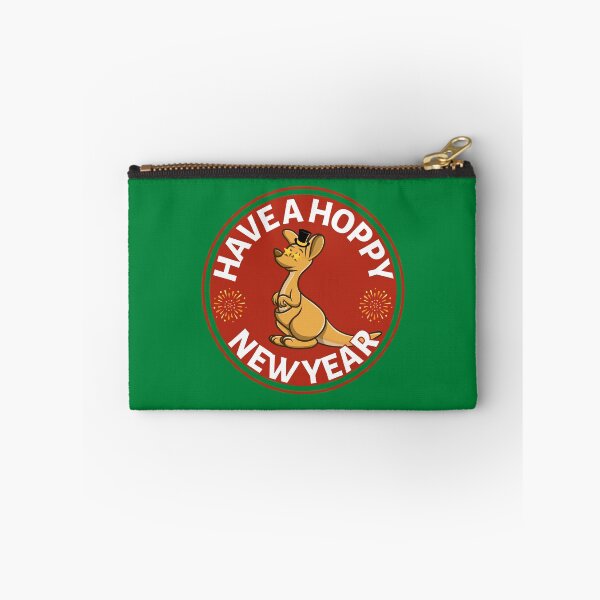 Item preview, Hoppy New Year (Red) - Aussie New Year - Funny Kangaroo New Year Pun designed and sold by CaitU.