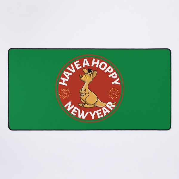 Item preview, Hoppy New Year (Red) - Aussie New Year - Funny Kangaroo New Year Pun designed and sold by CaitU.
