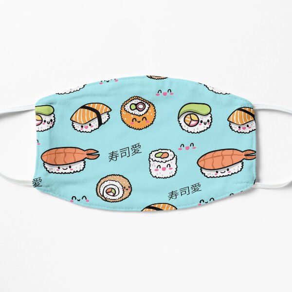 Sushi Stack, Sushi Love, Cute Japanese Sushi Graphic  Flat Mask