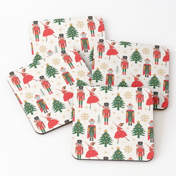 Item preview, Retro Nutcracker and Ballerina Christmas Pattern designed and sold by nouveaudecor.