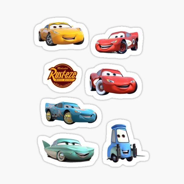 kachow mcqueen family sticker pack Sticker for Sale by nasani