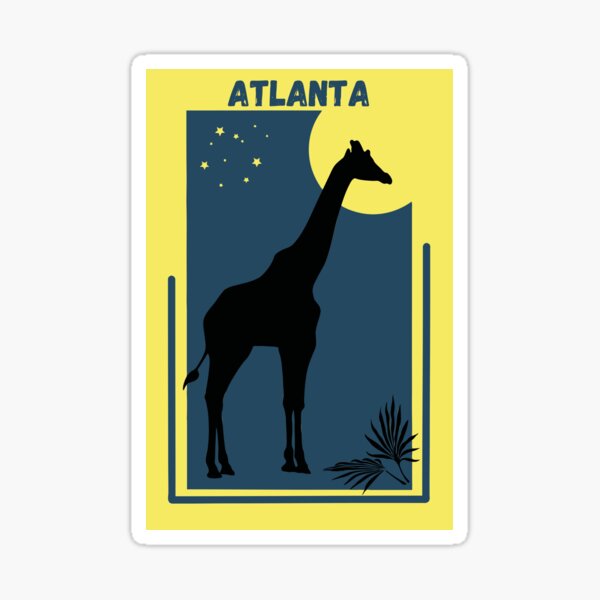 Item preview, Atlanta in Georgia, United States - Zoo Destination Vintage Style Geometric Modern Poster designed and sold by Vintage-TM.